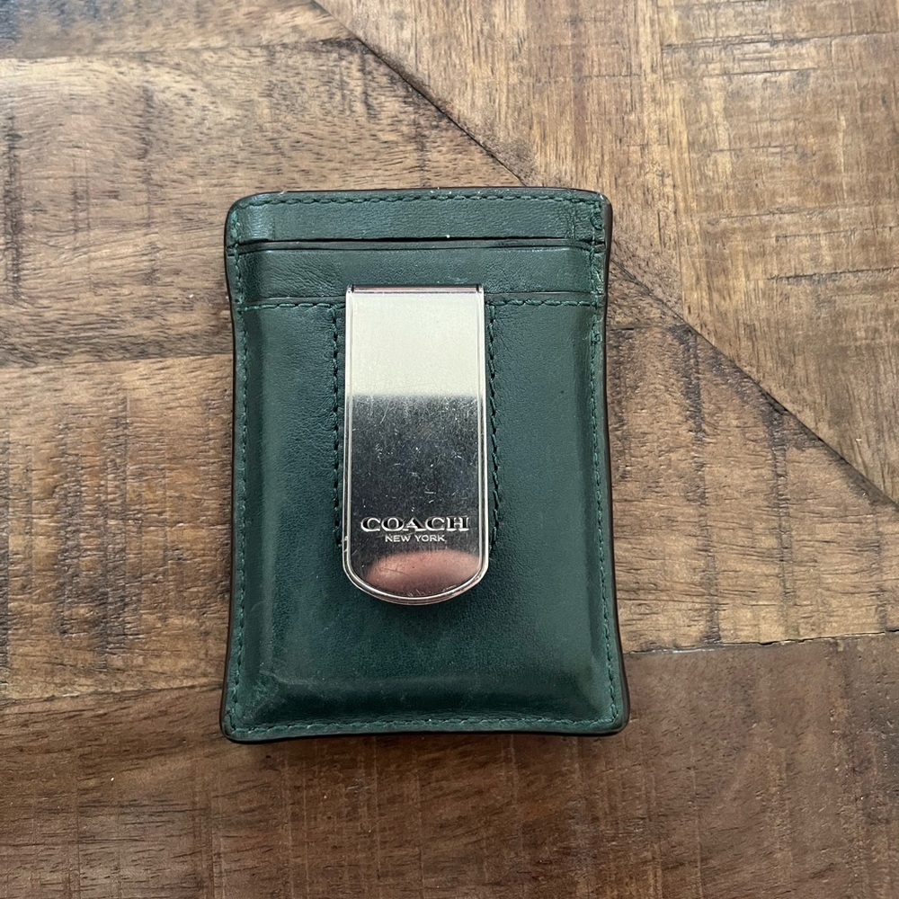 Coach Card Holder / Money Clip “Rare Green”